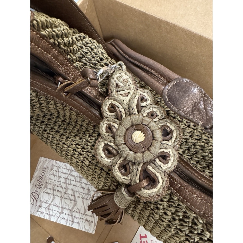 RARE BRIGHTON MENA RAFFIA MASTERPIECE COLLECTION SHOULDER HANDBAG PURSE $349